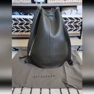 AllSaints All Saints Alpha Convertible Leather Backpack In Dusty Khaki Sold Out